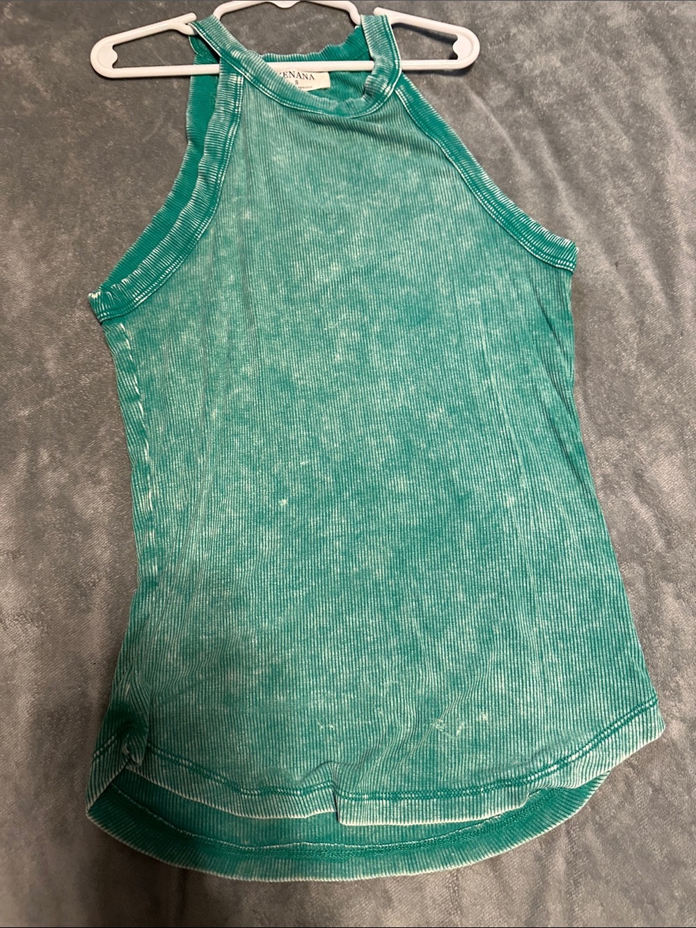 Zenana Outfitters Teal Ribbed Halter Tank